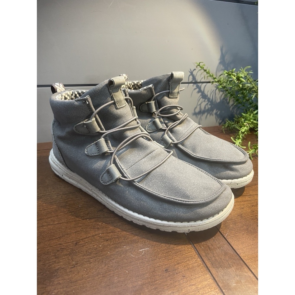 Hey Dude Womens Lea Ankle Boots Coffee Gray Women's US Size 9 Slip On Shoes